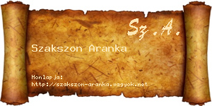 Szakszon Aranka névjegykártya